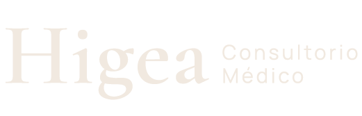 Logo de Higea en color crema